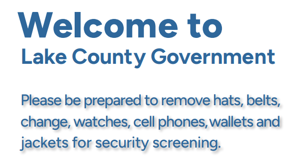 Items Forbidden in Lake County Courthouse - ENGLISH - 1